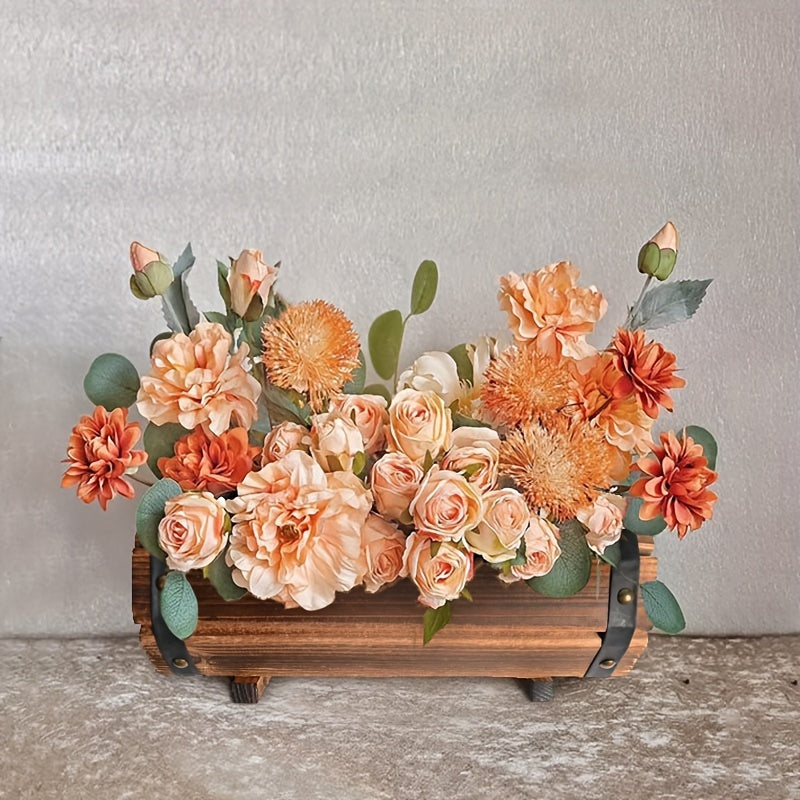 Set di Vasi in Legno Vintage – Un Colpo d'Occhio Audace per Interni ed Esterni