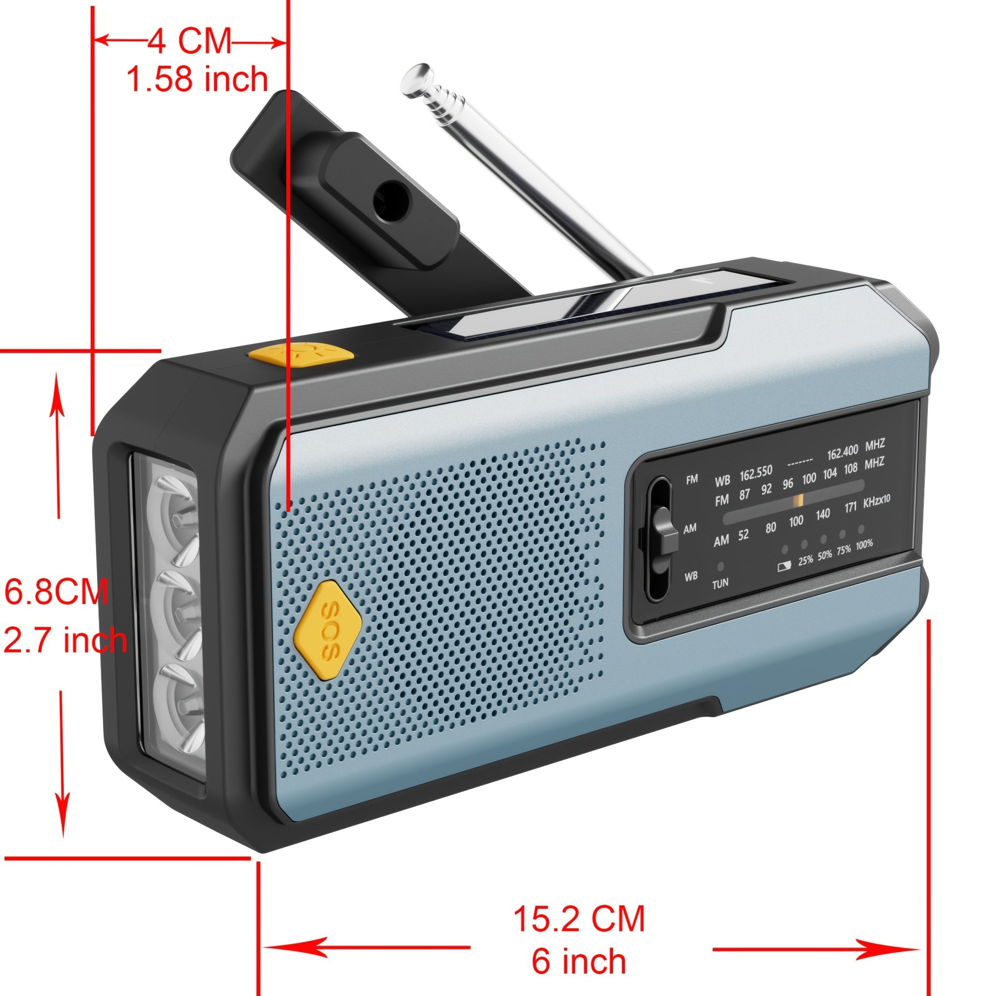 Radio Portatile AM/FM Daykit – Con Pannello Solare e Torcia