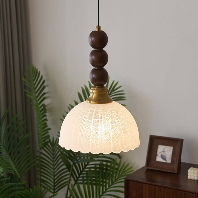 Lampadario in Vetro - Legno & Metallo