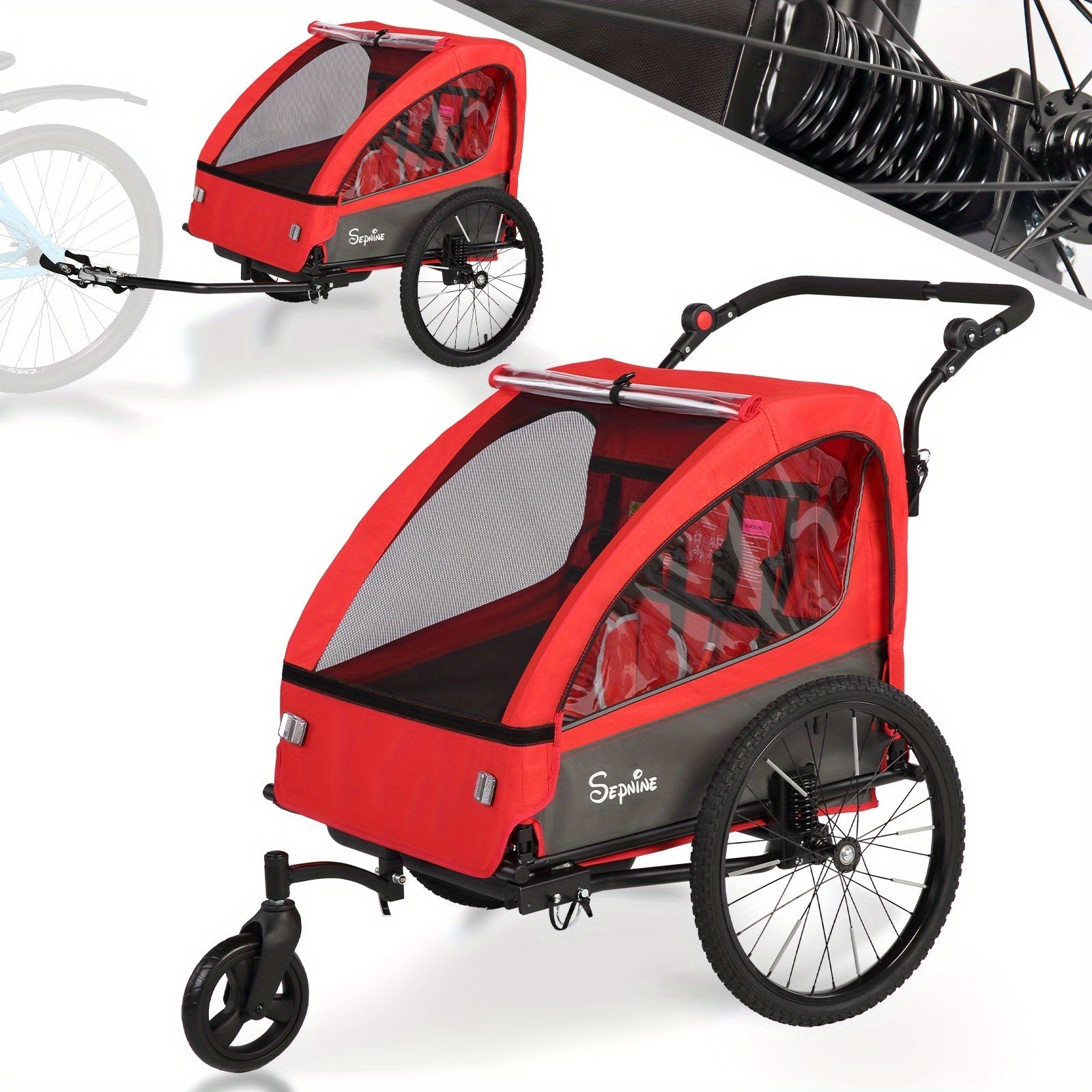 Caravan per Bicicletta FlexiRide 2-in-1 – Confortevole e Pieghevole per Due Persone