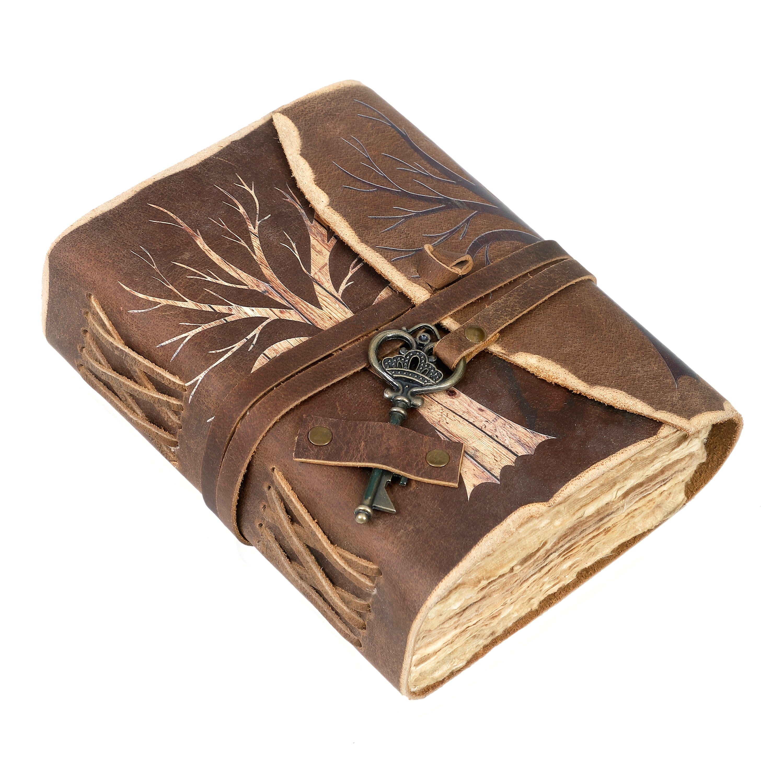 Quaderno Vintage Fatto a Mano con Aspetto in Pelle e Chiusura a Chiave – Per Menti Creative