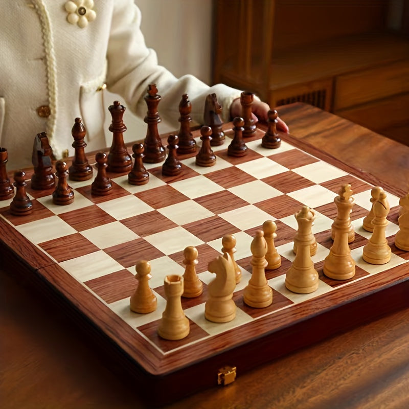 EchelonMaster Scacchiera in Legno | Scacchiera in noce artigianale con pezzi da gioco di alta qualità