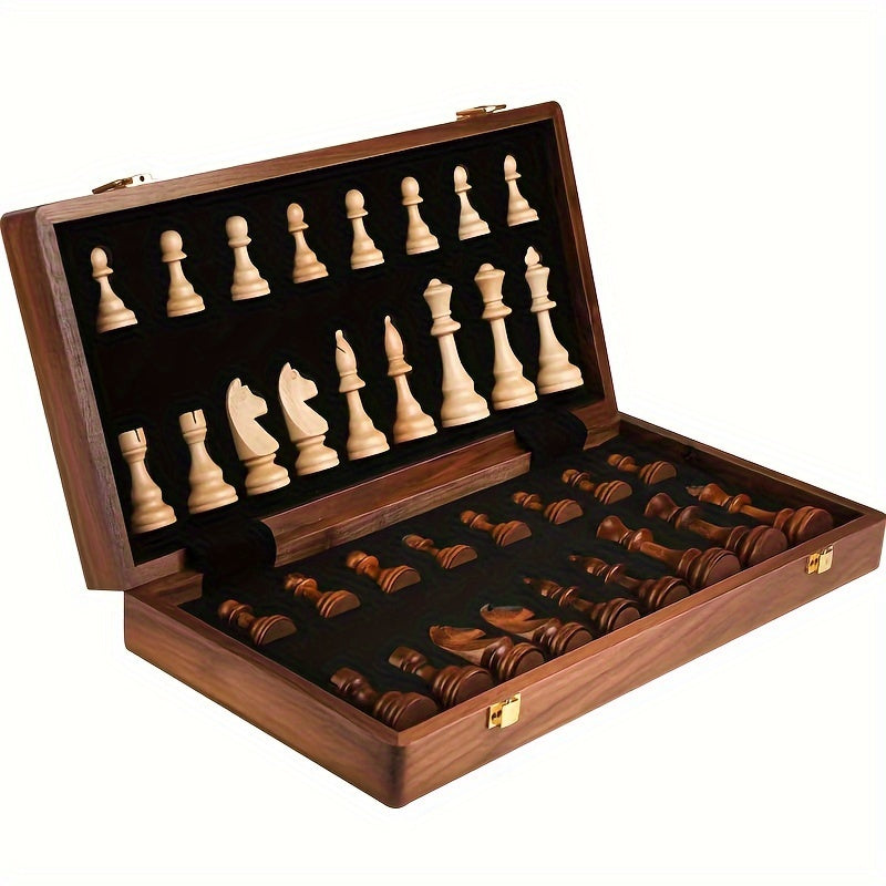 EchelonMaster Scacchiera in Legno | Scacchiera in noce artigianale con pezzi da gioco di alta qualità