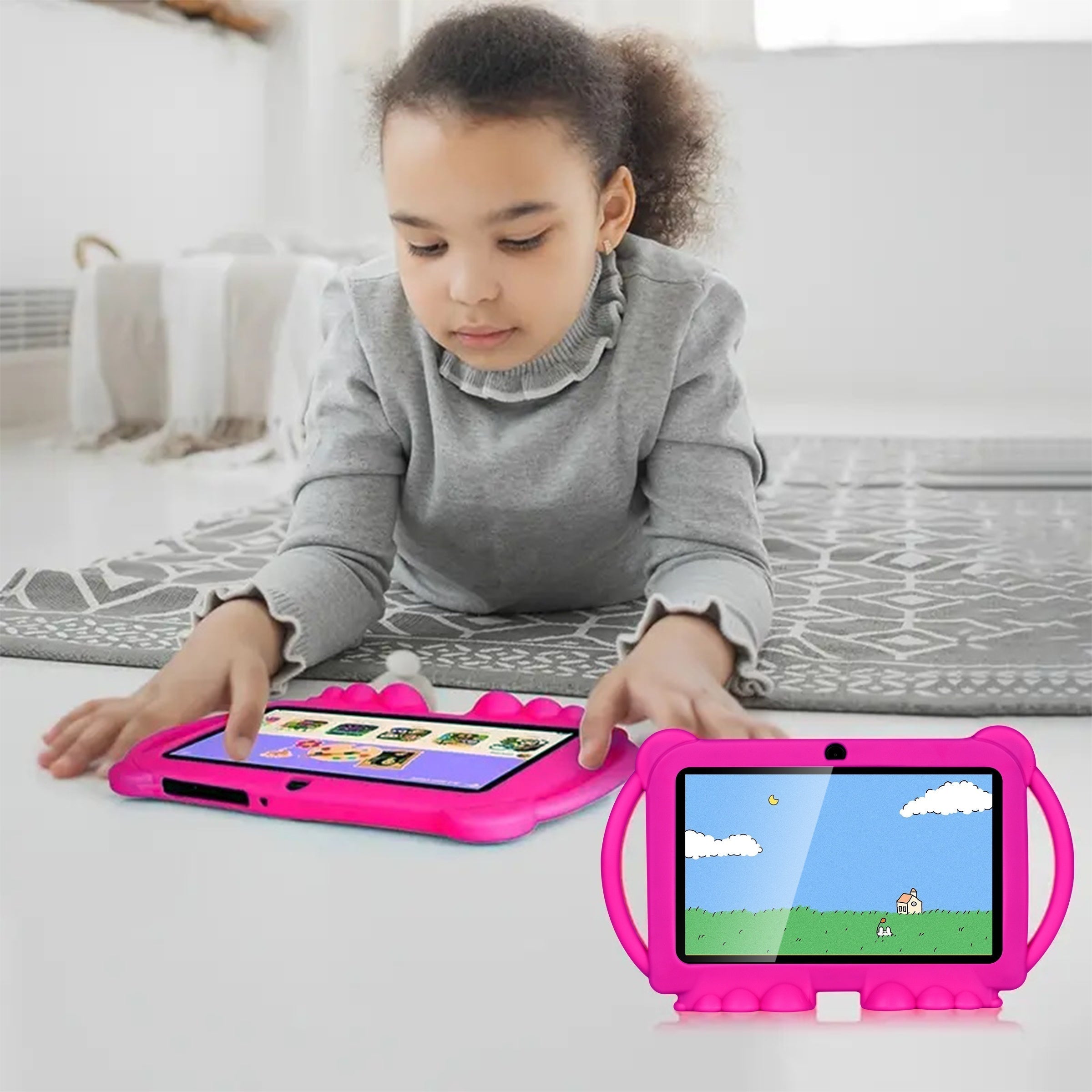 Tablet per Bambini – Con Protezione per gli Occhi, Custodia Antishock e Supporto per App Educative