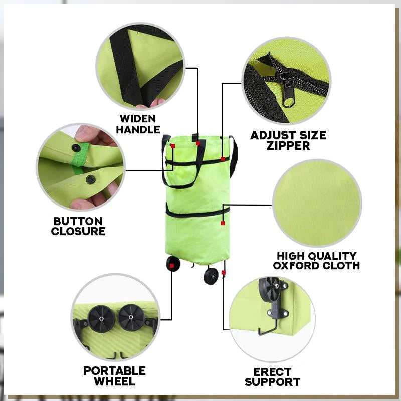 Borsa da shopping convertibile 2-in-1 con ruote – CarryFlex