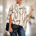 Luise | Blouse à col montant et manches cape