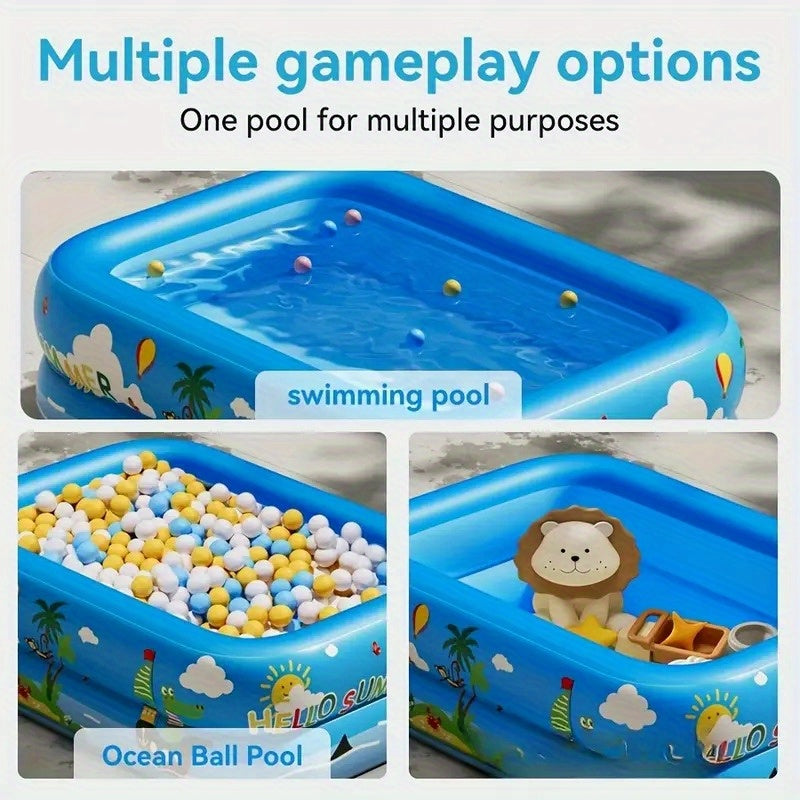 Piscina Gonfiabile per Bambini Ocean Splash – PVC Spesso per Divertimento in Giardino