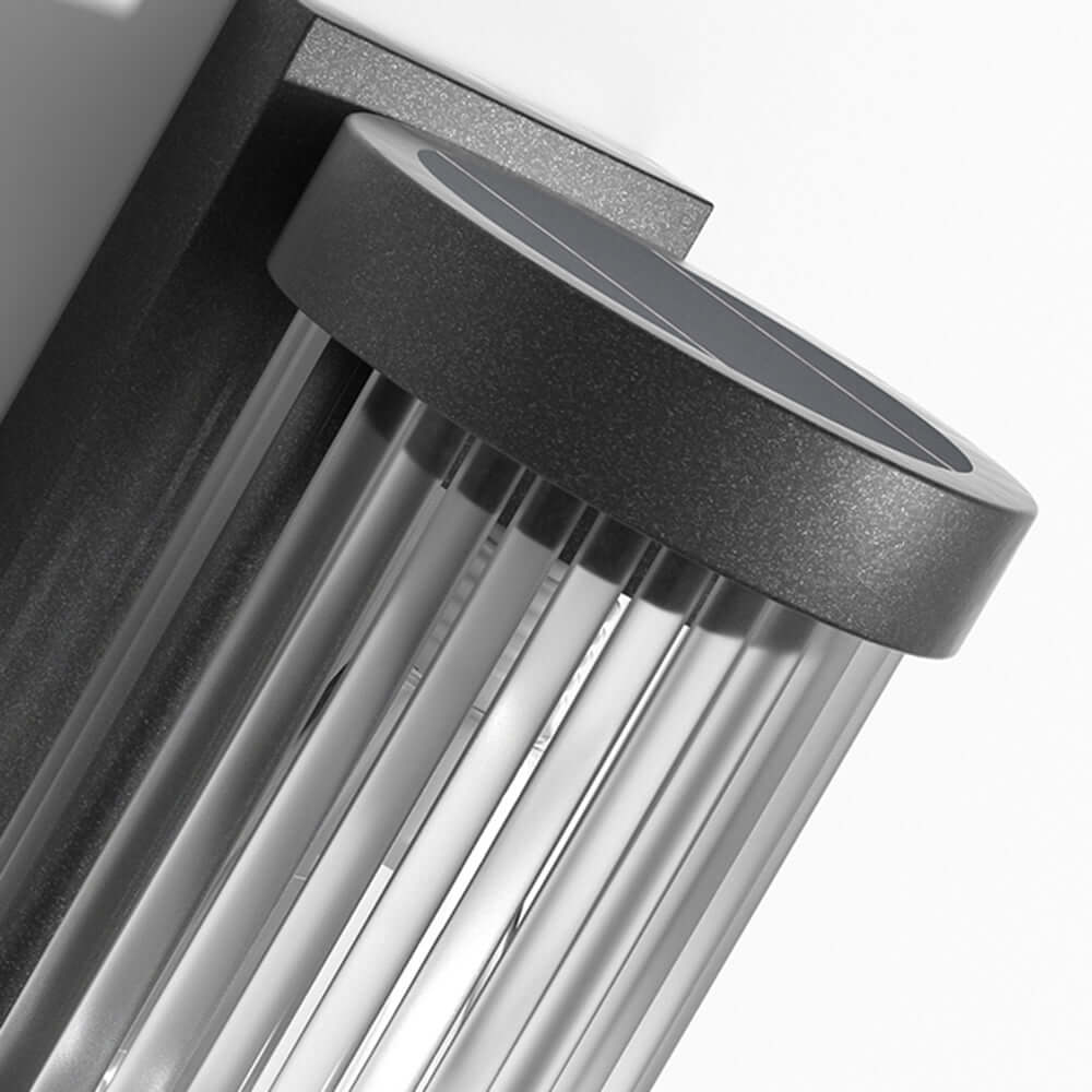 Lampada da Esterno Moderna Cilindrica in Metallo e Vetro