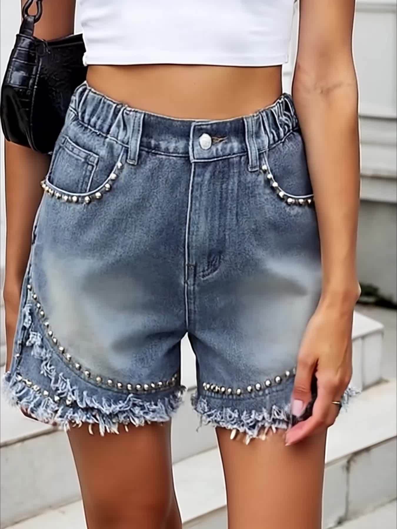 Shorts in Denim Punk Rock – Slim e Trendy