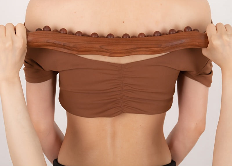 Bastone da Massaggio in Legno con 31 Perle – Rilassamento Muscolare Profondo