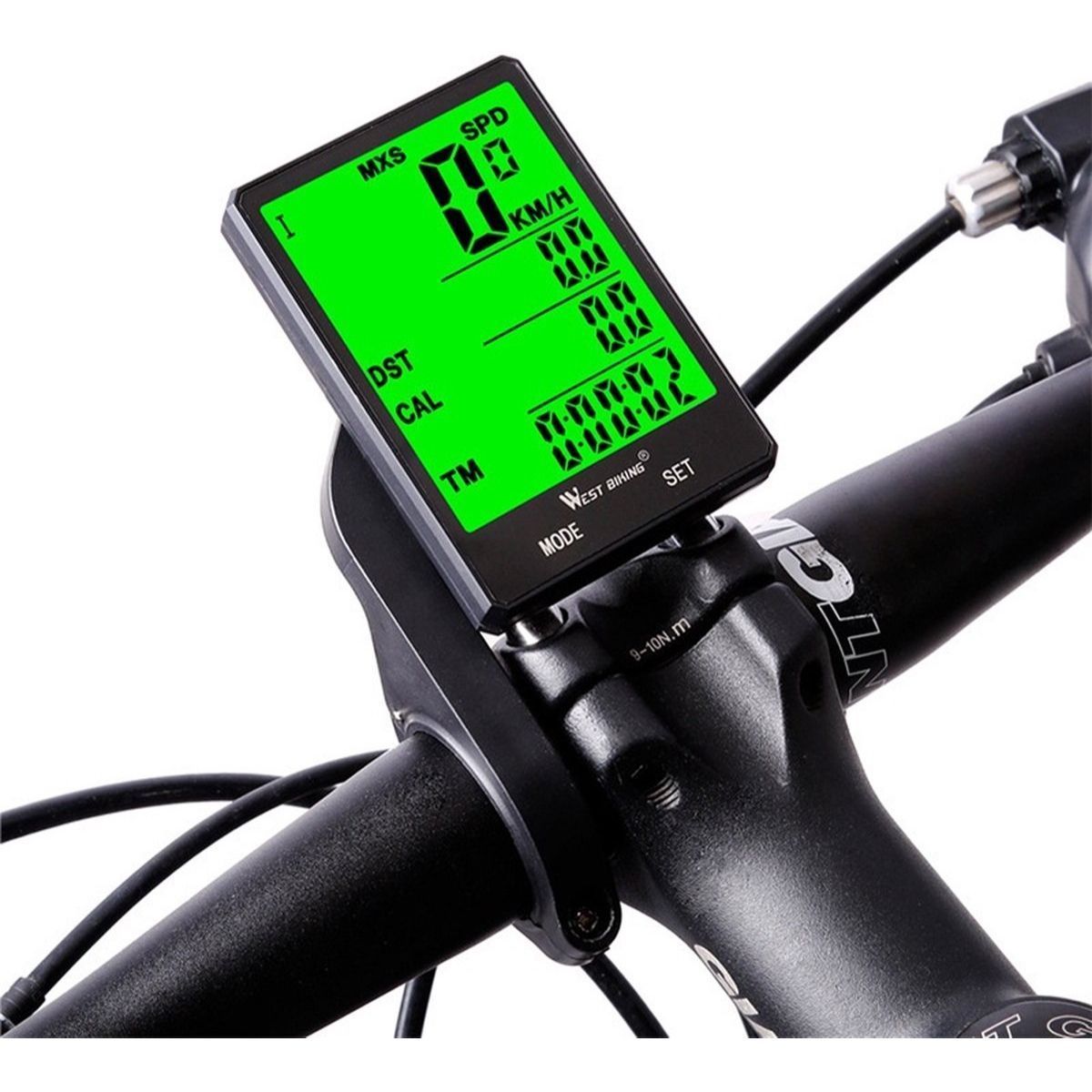 Computer da Bicicletta Wireless RideTrack – Display LED Chiaro e Funzionalità Complete