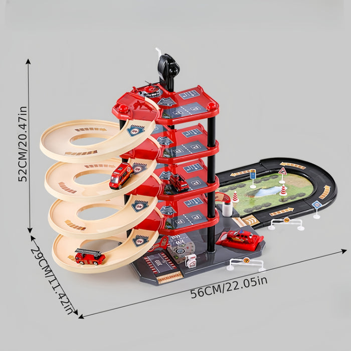 FirePark Garage Giocattolo - Giocare Con Il Camion Dei Pompieri + Piani