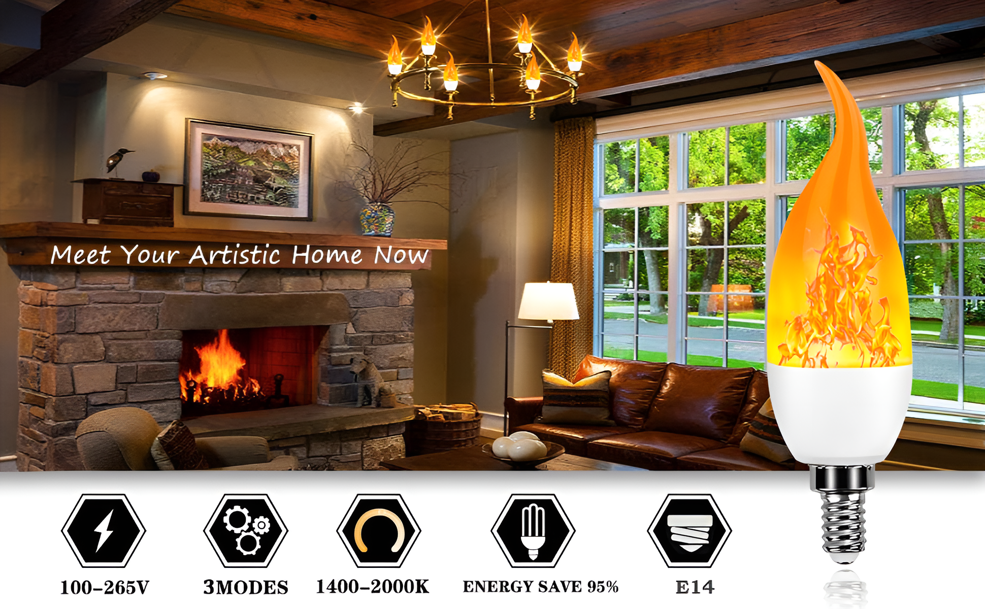 Lampada con Effetto Fiamma - Bulbo Simulato da 9W