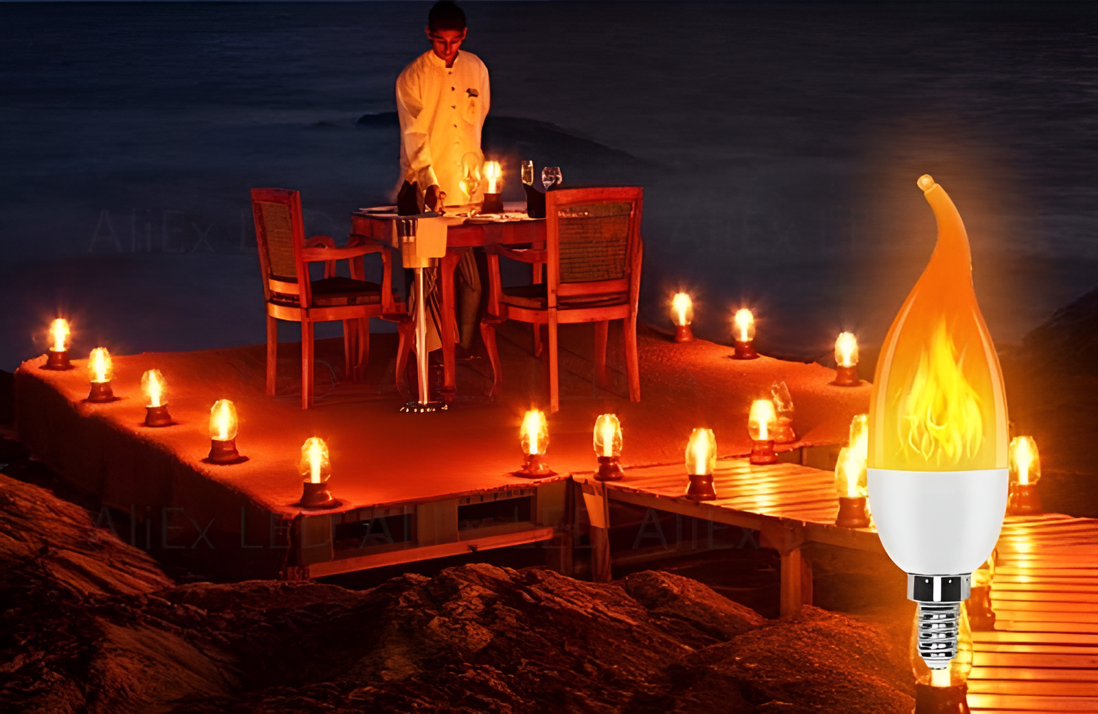 Lampada con Effetto Fiamma - Bulbo Simulato da 9W