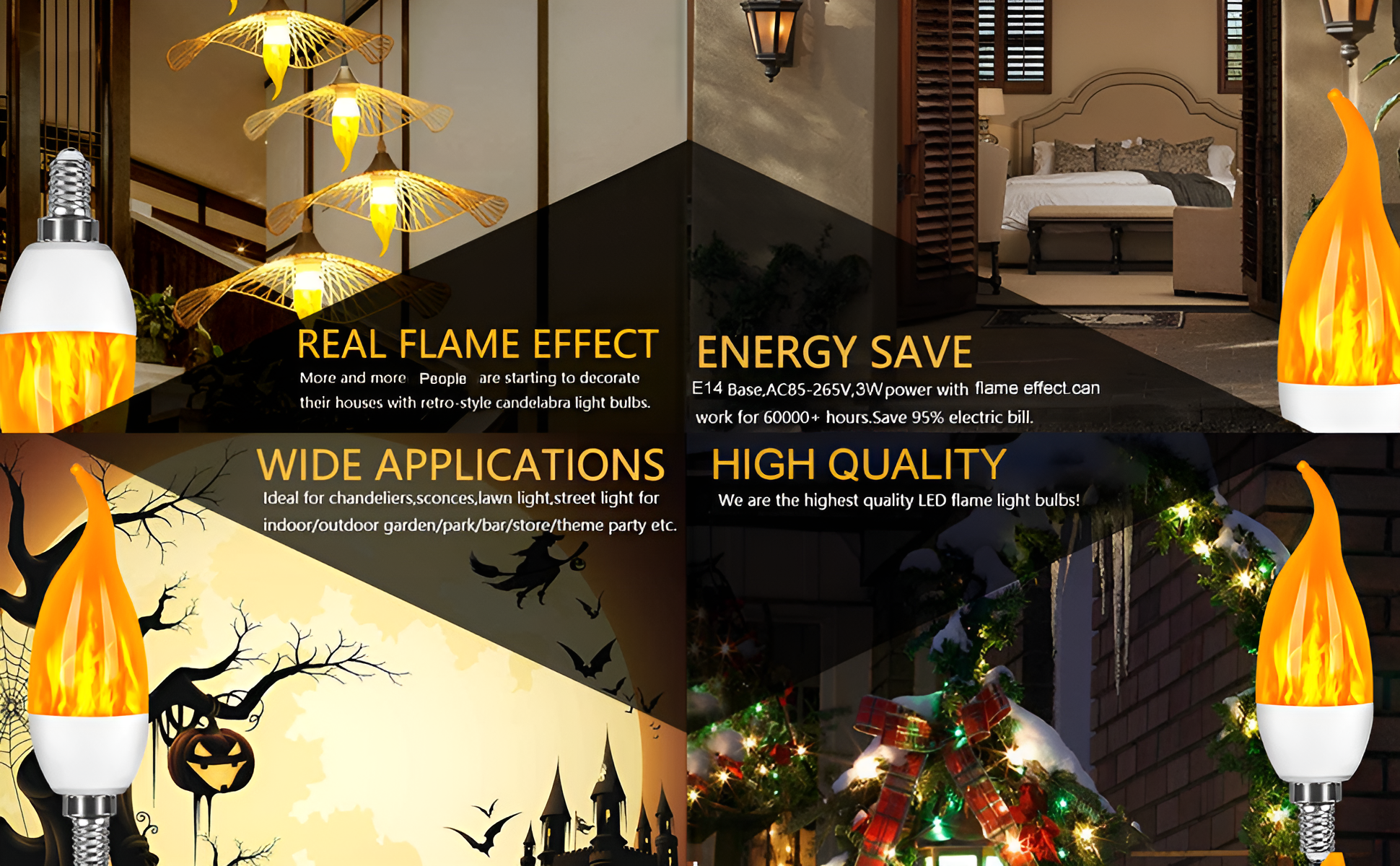 Lampada con Effetto Fiamma - Bulbo Simulato da 9W