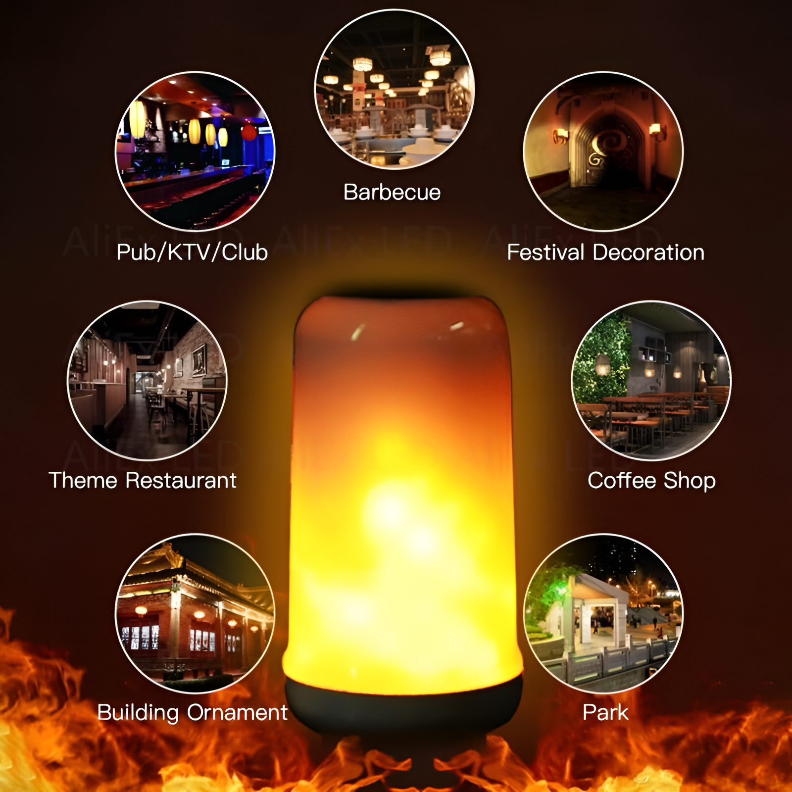 Lampada con Effetto Fiamma - Bulbo Simulato da 9W