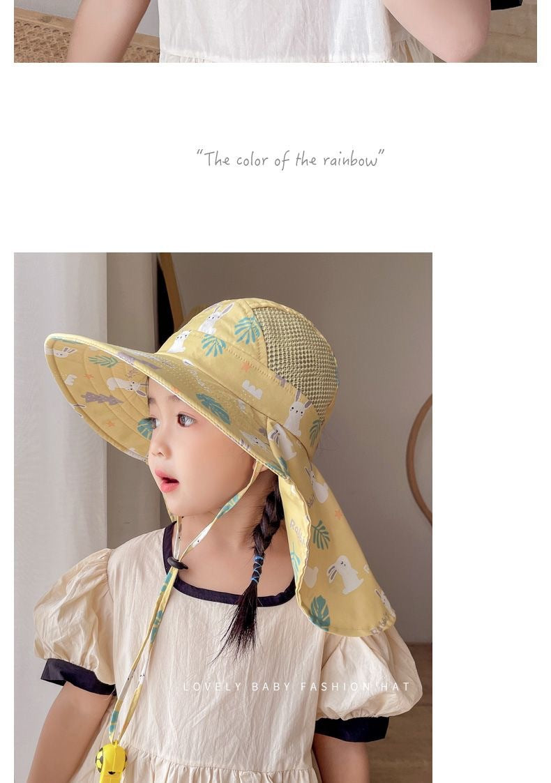 CAPPELLO DA SOLE ANTI-UV PER BAMBINI CON FISCHIO – CAPPELLO A CESTO ESTIVO PER RAGAZZI E RAGAZZE