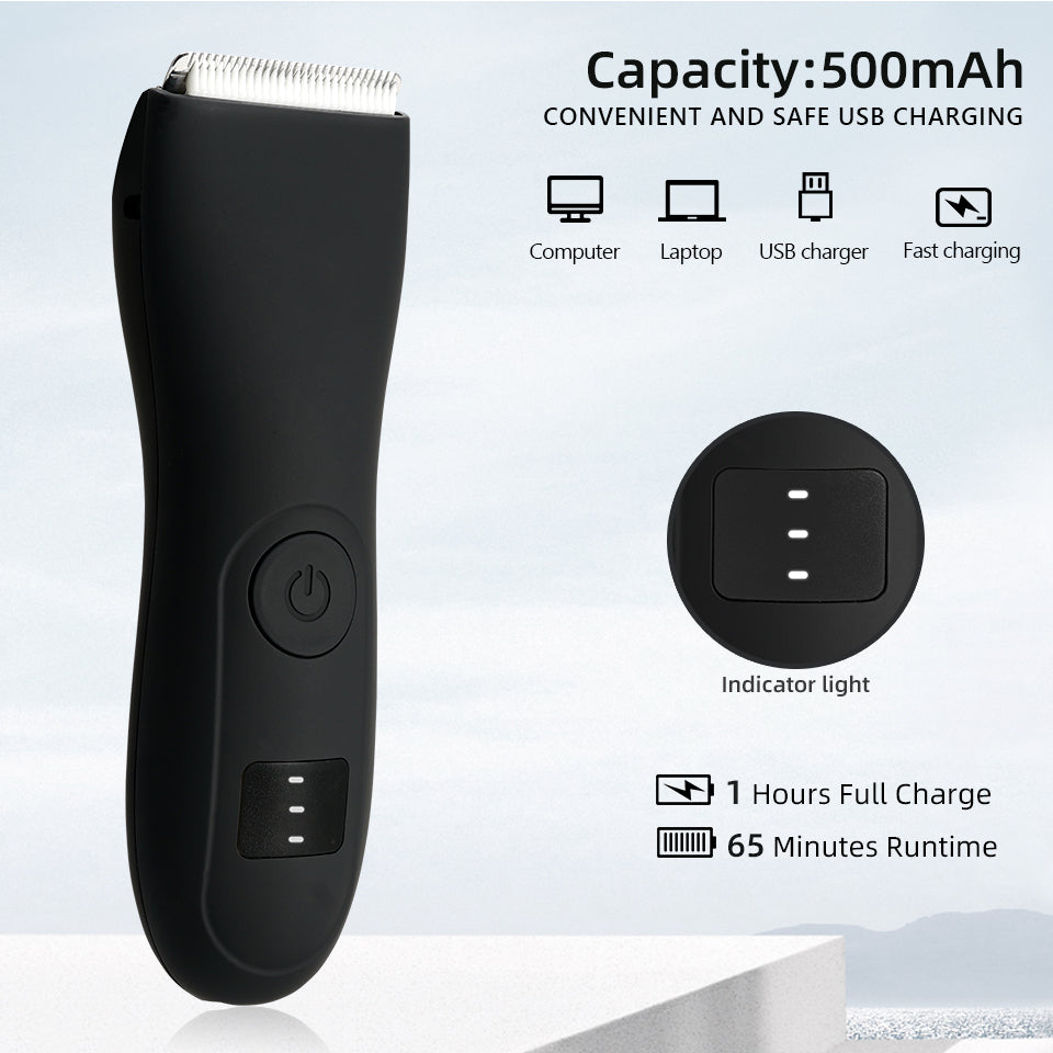 Rasatore per Corpo Maschile e Rasoio Femminile con Rifinitore per Bikini e Zone Intime