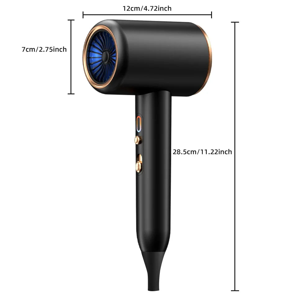 Asciugacapelli Professionale 2400W con Aria Fredda e Calda - Ioni Negativi - Asciugacapelli Potente per Risultati da Salone