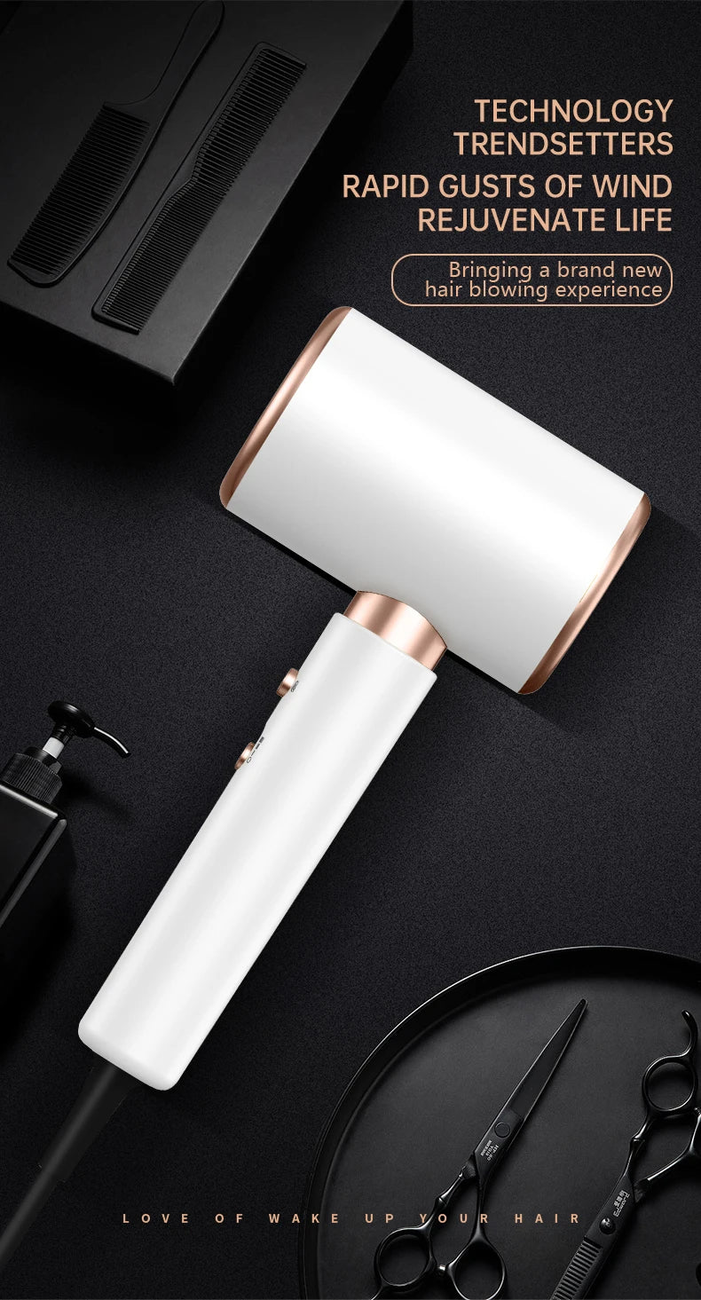 Asciugacapelli Professionale 2400W con Aria Fredda e Calda - Ioni Negativi - Asciugacapelli Potente per Risultati da Salone