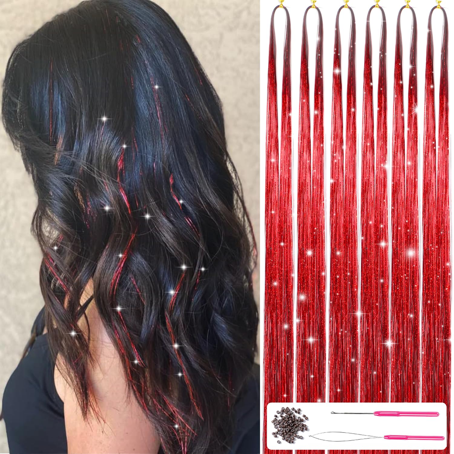 Kit di Tinsel per Capelli Glitterati – Fili Glitterati!