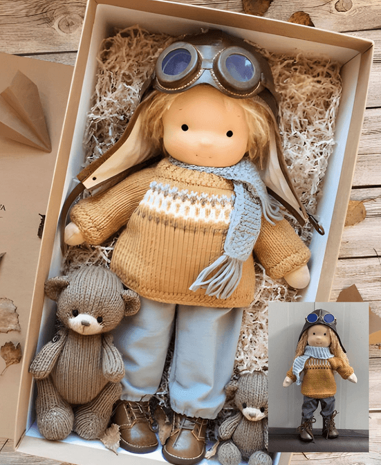 Bambola Cuddle Waldorf Invernale Fatta a Mano – Poppi