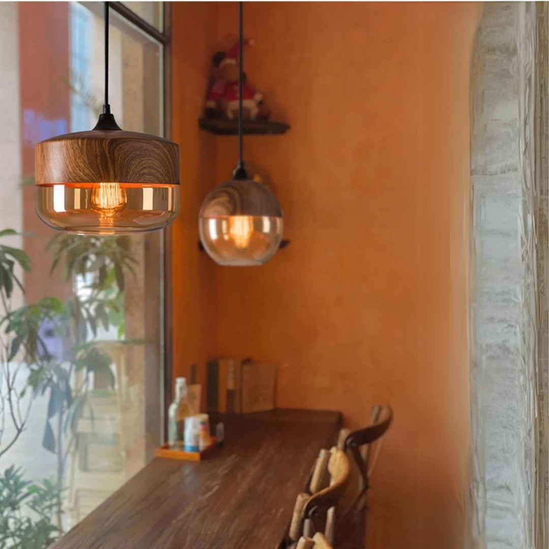 Lampada da soffitto scandinava elegante in legno - NordLuna