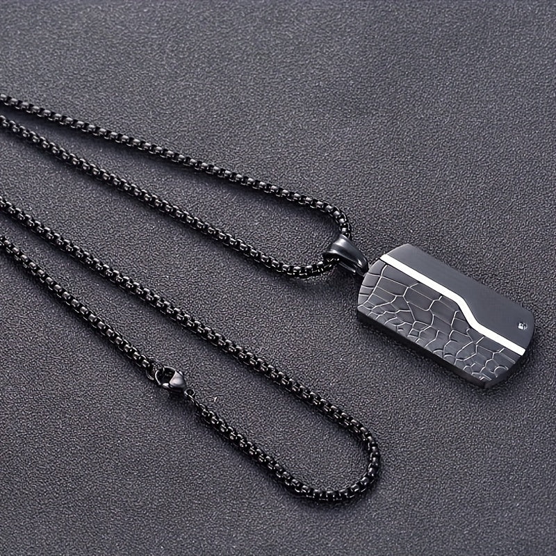 Collana da Uomo | Acciaio Inossidabile | Ciondolo Vintage Nero