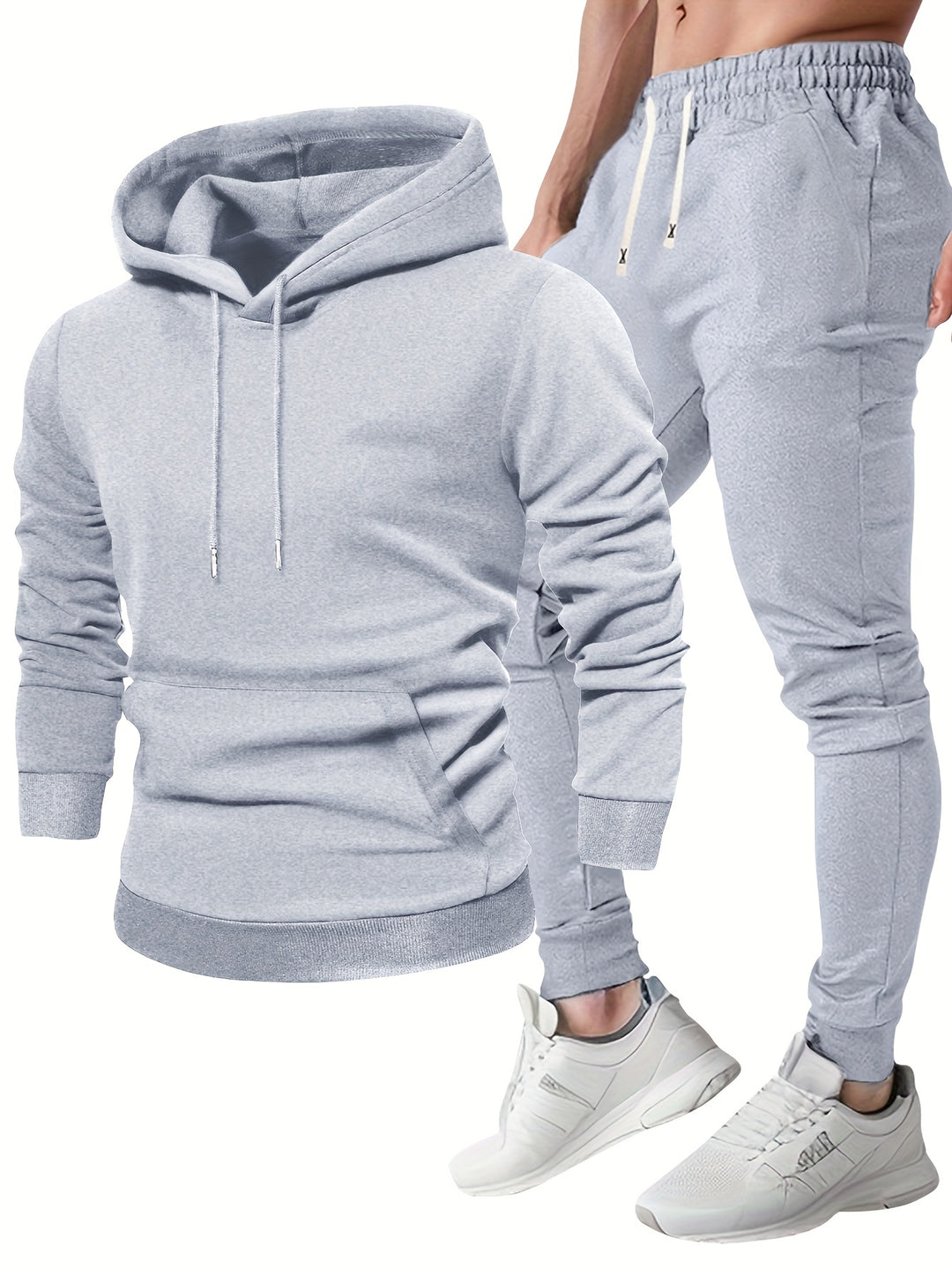 Completo Sportivo Uomo - Felpa con Cappuccio & Pantaloni Sportivi | Confortevole & Traspirante