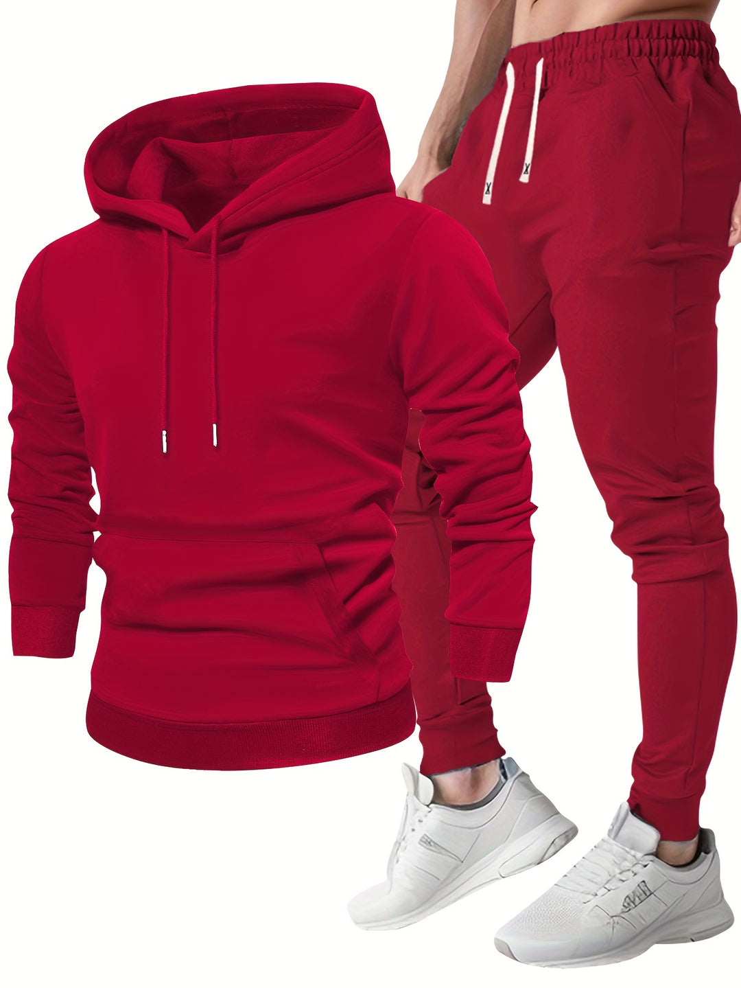 Completo Sportivo Uomo - Felpa con Cappuccio & Pantaloni Sportivi | Confortevole & Traspirante