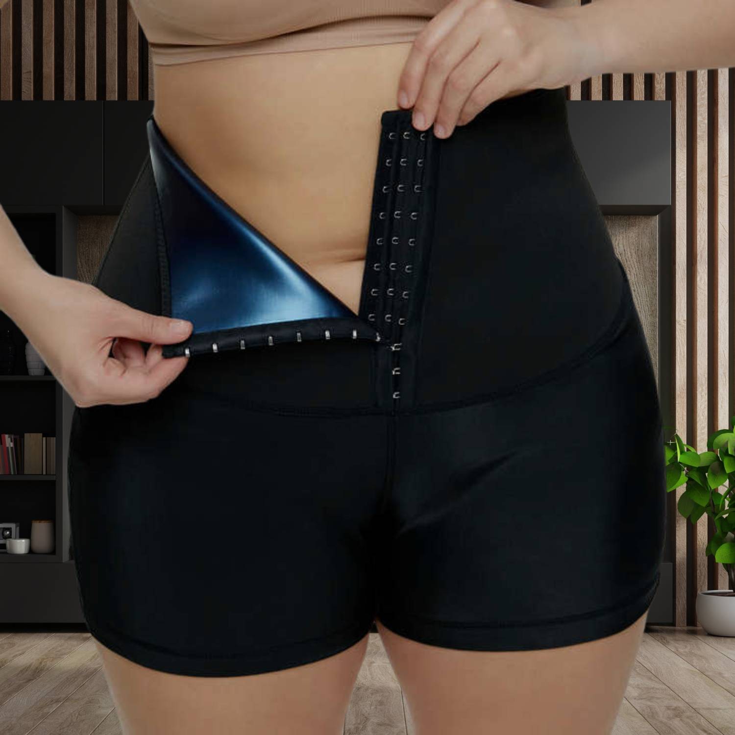 Pantaloni da Sauna a Vita Alta con Trainer per Vita - SweatSculpt