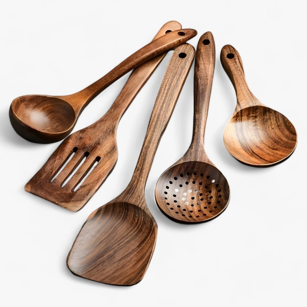 Set di Utensili da Cucina in Legno Resistente al Calore - WoodChef