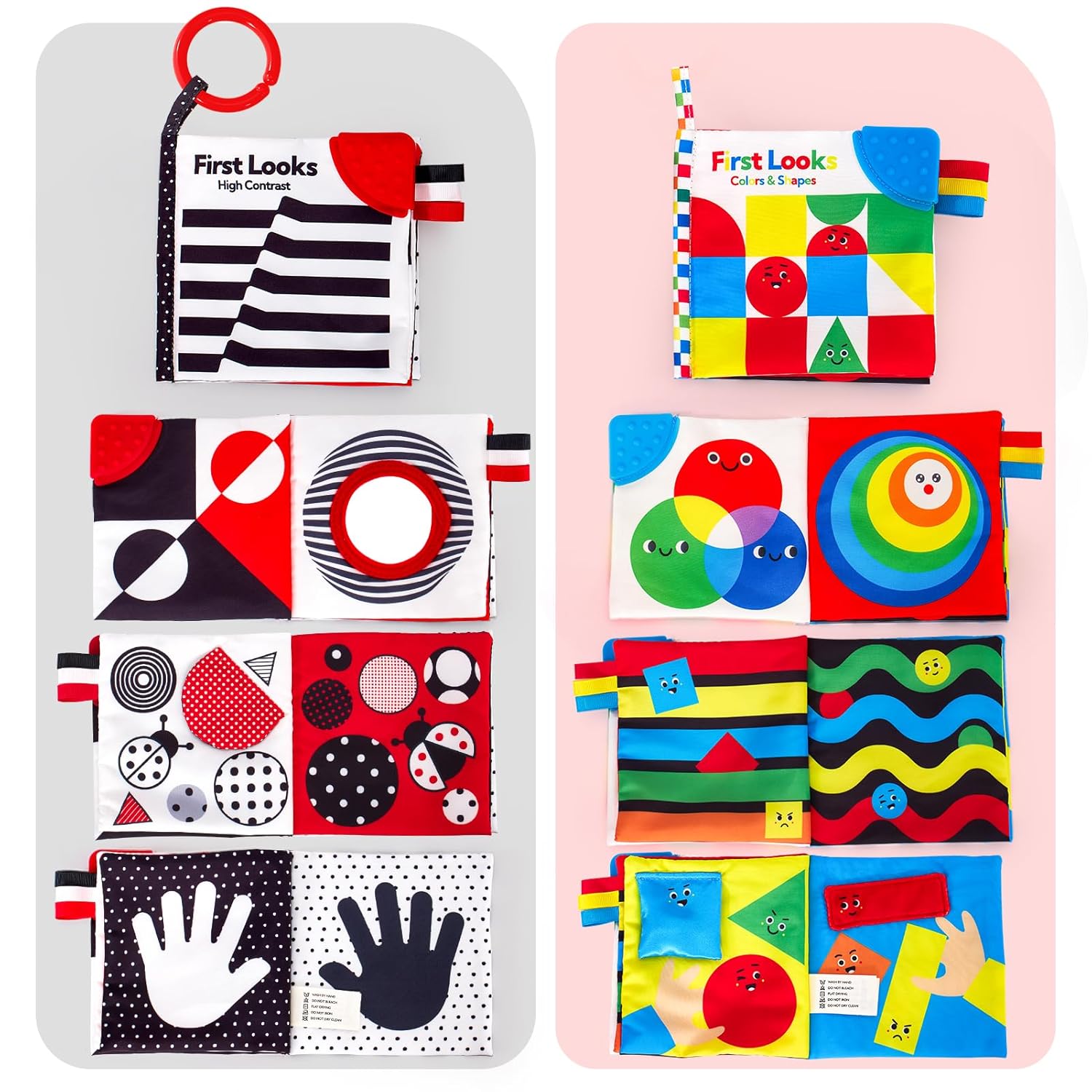 Libro Sensoriale - Giocattolo per Bambini ad Alto Contrasto 6-12 Mesi