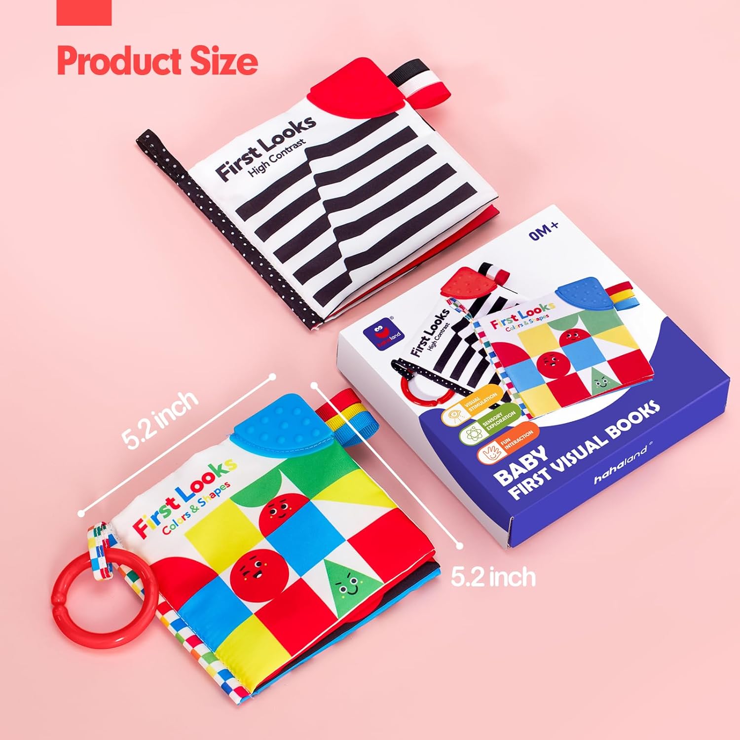 Libro Sensoriale - Giocattolo per Bambini ad Alto Contrasto 6-12 Mesi