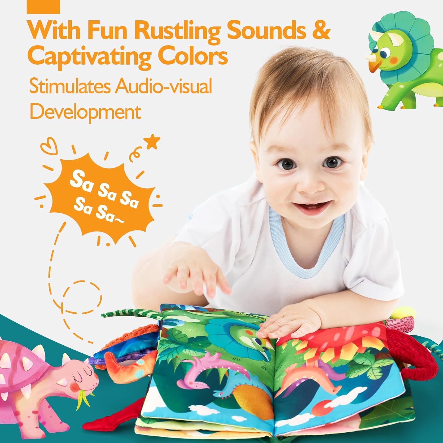 Libro Sensoriale - Giocattolo per Bambini ad Alto Contrasto 6-12 Mesi