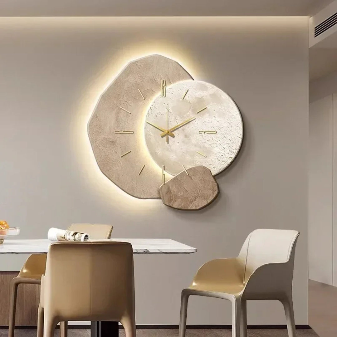 Orologio da Parete in Legno con Lampada LED | Design Elegante e Pratico