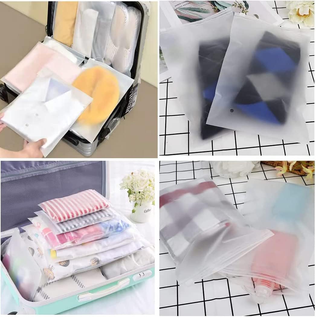 Sacchetti Zip Riutilizzabili Frosted – Confezione da 40 Sacchetti per Abbigliamento con Fori di Ventilazione (Compra 1, Ricevi 1 GRATIS)