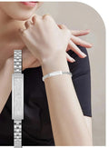 Pulseira Inteligente Feminina Estilo Corrente com Monitor de Atividade, Frequência Cardíaca e Sono