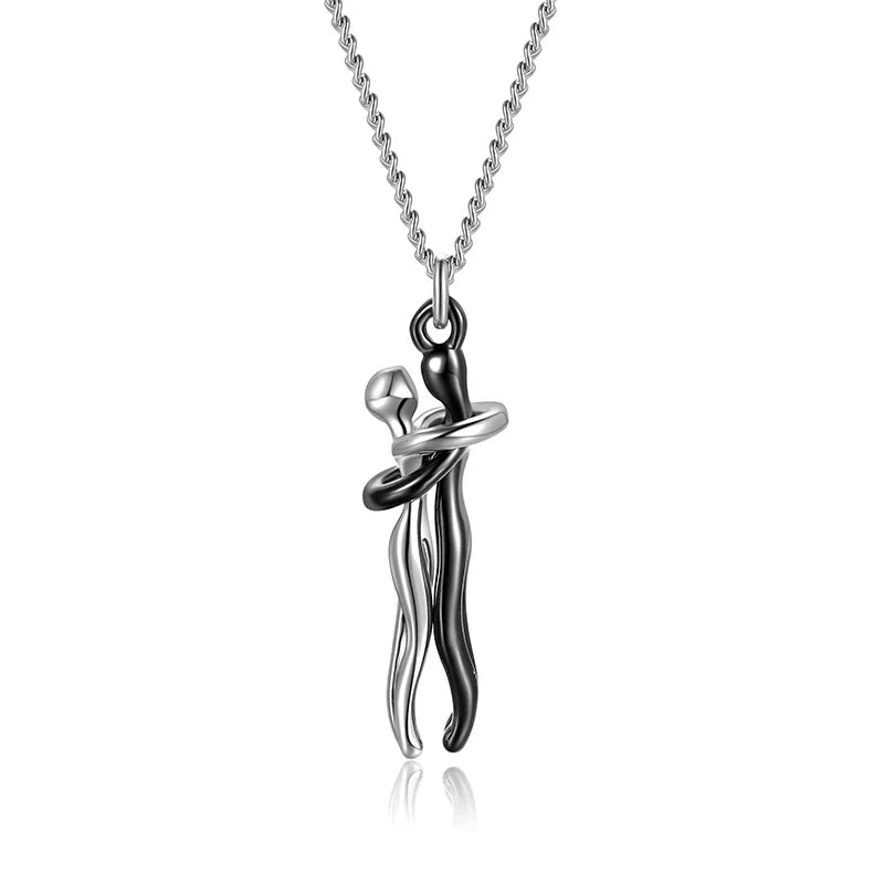 Collana con Pendente Abbraccio SoulGlow | Collana Ipoallergenica Regolabile per i Tuoi Cari