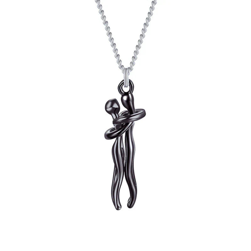 Collana con Pendente Abbraccio SoulGlow | Collana Ipoallergenica Regolabile per i Tuoi Cari