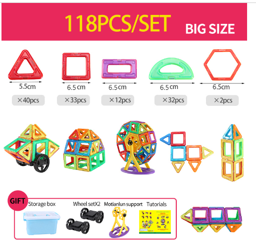 Blocchi di Costruzione Magnetici per Bambini – Set Educativo con 118/148 Pezzi