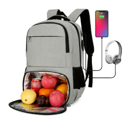 Zaino impermeabile per laptop e pranzo con porta USB – Borsa da viaggio multi-scomparto