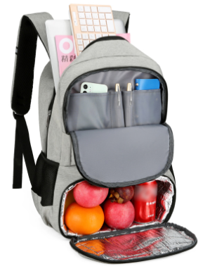 Zaino impermeabile per laptop e pranzo con porta USB – Borsa da viaggio multi-scomparto