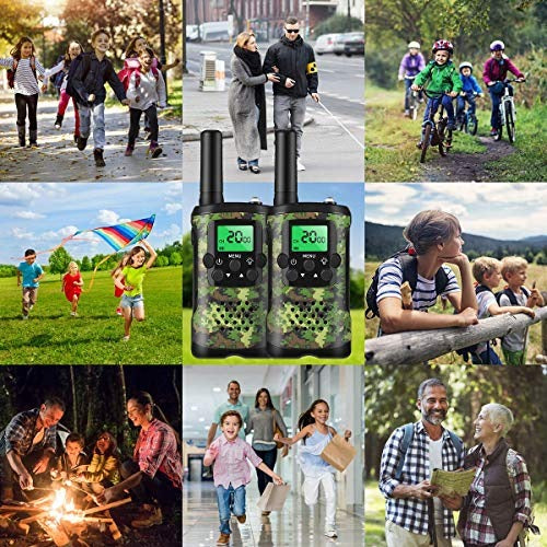 Walkie Talkie per Bambini | 22 Canali | 5 km di Raggio | Camo Verde
