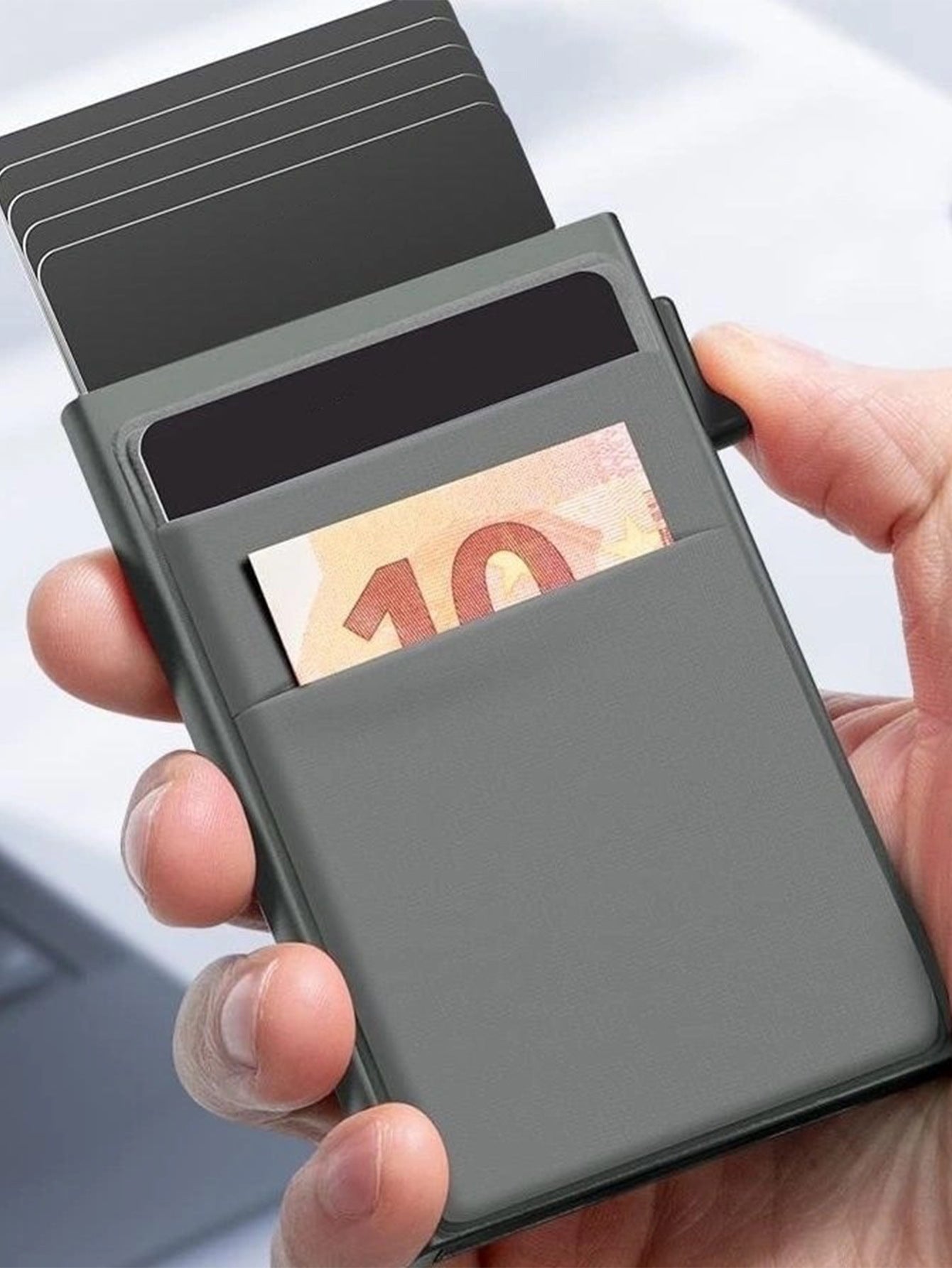 Portafoglio Slim Mini in Metallo con RFID per Carte di Credito - Portacarte Intelligente