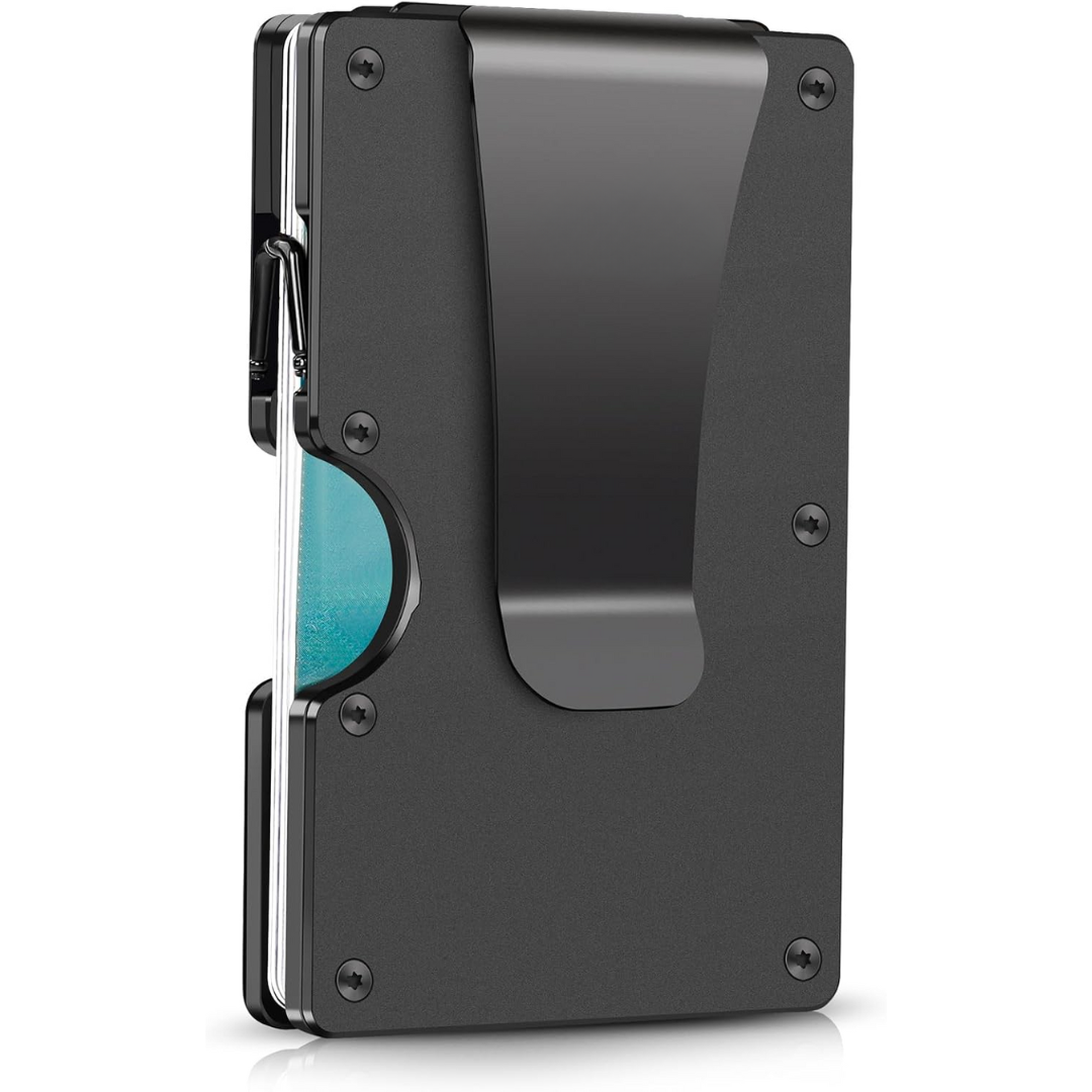 Portafoglio sottile in fibra di carbonio con blocco RFID e clip per soldi – CarbonVault