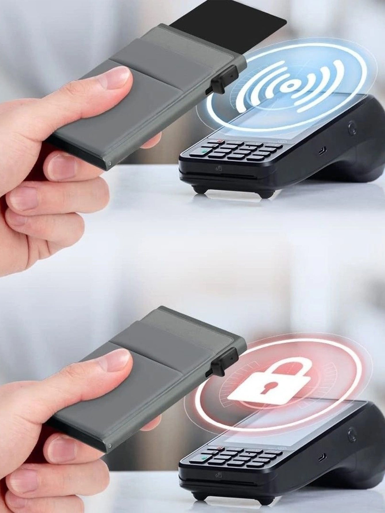 Portafoglio Slim Mini in Metallo con RFID per Carte di Credito - Portacarte Intelligente