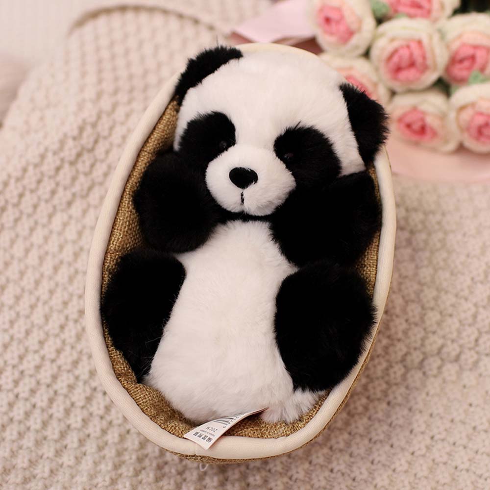 Panda di Peluche con Cestino Rimovibile – Riempimento Morbido & Decorativo – 20 cm