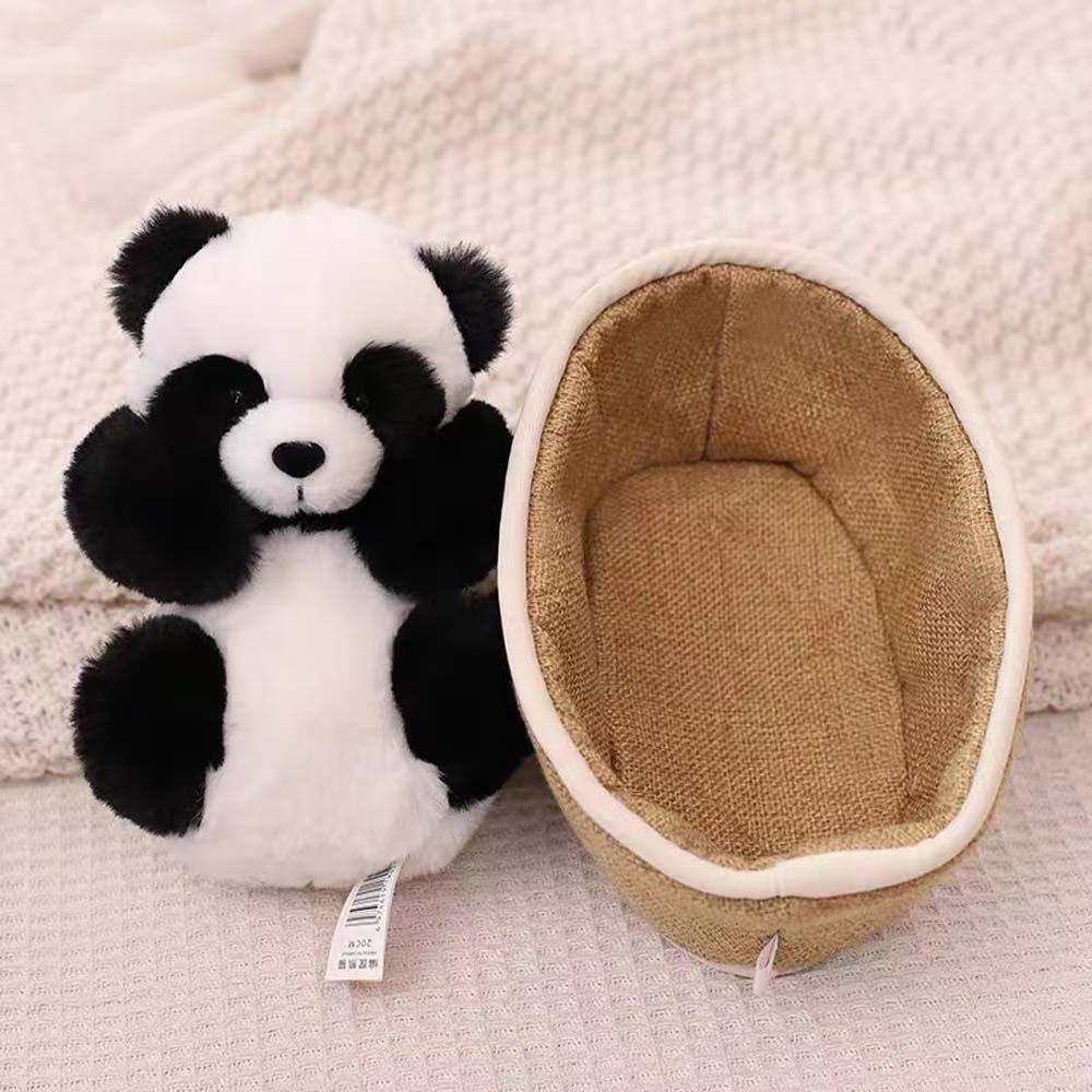 Panda di Peluche con Cestino Rimovibile – Riempimento Morbido & Decorativo – 20 cm