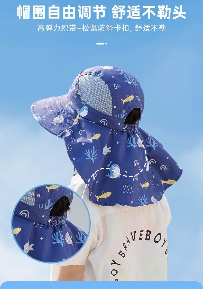 CAPPELLO DA SOLE ANTI-UV PER BAMBINI CON FISCHIO – CAPPELLO A CESTO ESTIVO PER RAGAZZI E RAGAZZE